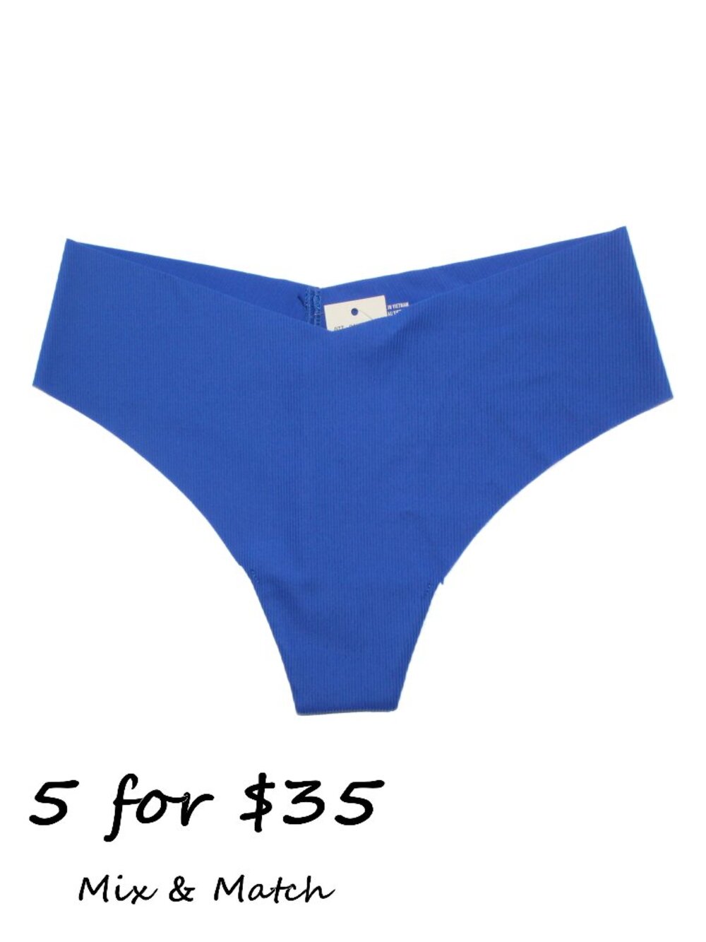 Aerie Women's SMOOTHEZ No-Show Raw Edges Ribbed Thong Underwear 8445-8245